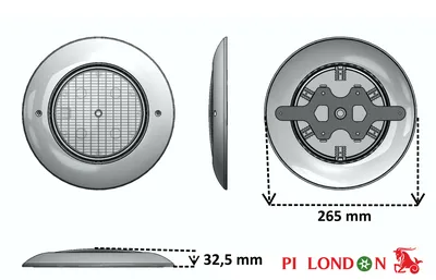 Proiector LED piscină PI LONDON Elit Slim Flat (IP68, 32.5 mm)